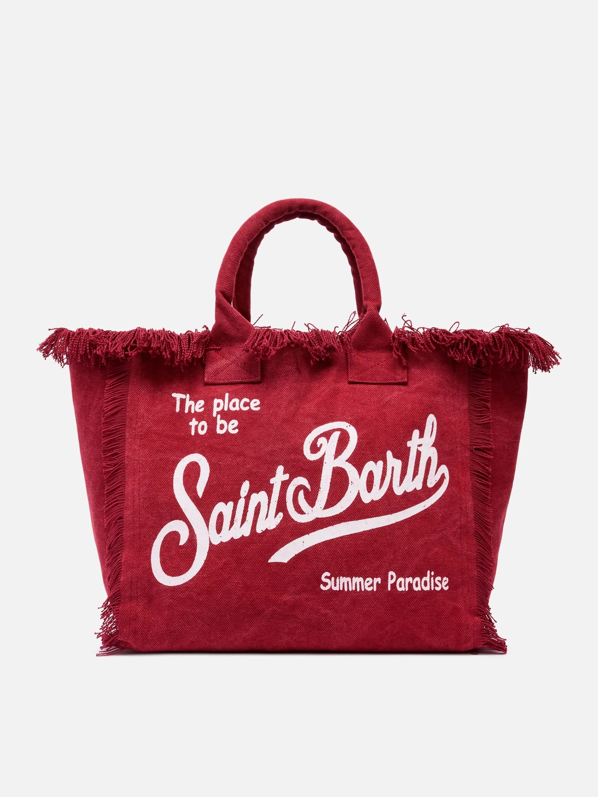 Borsa da mare in cotone bordeaux