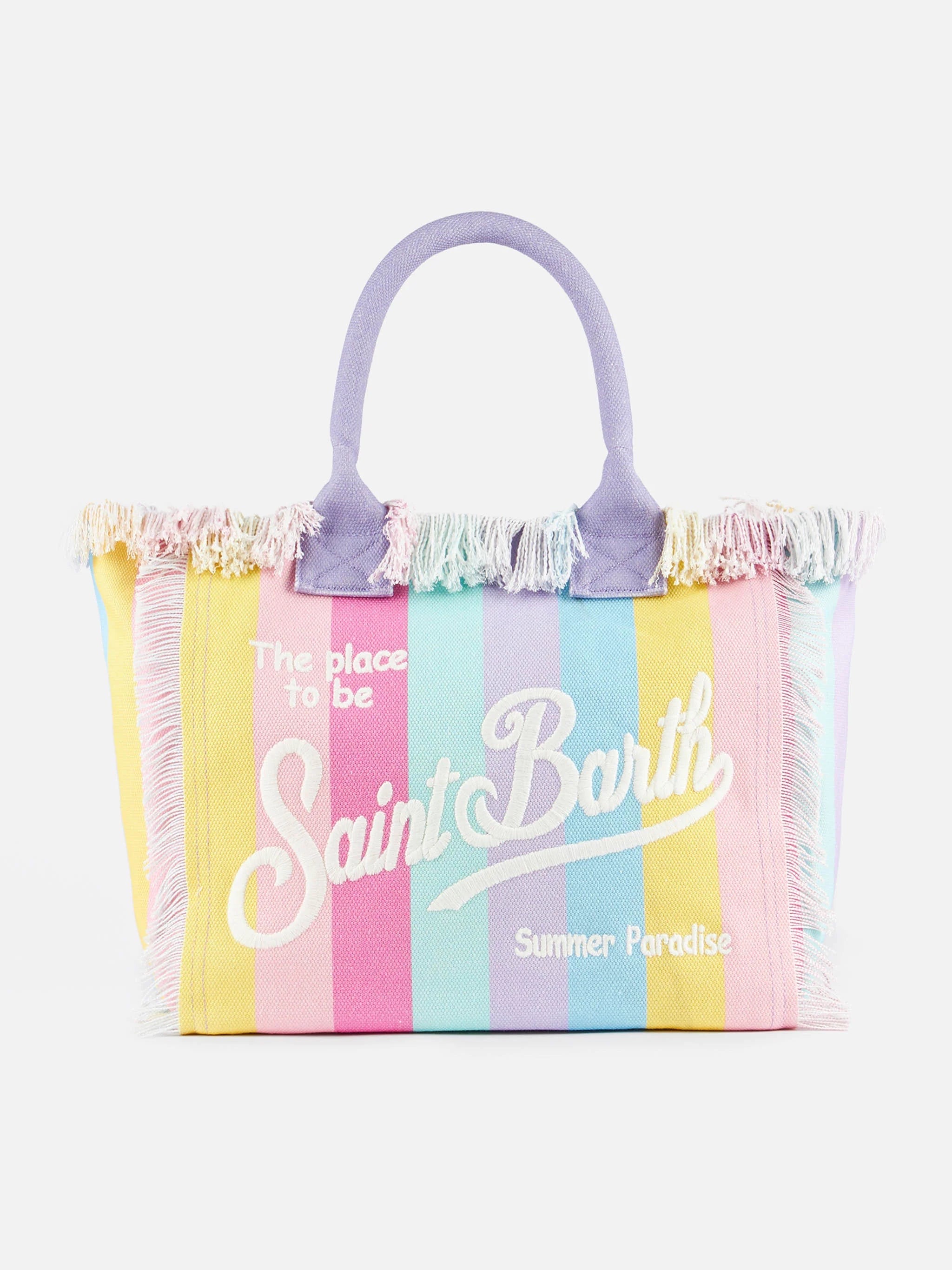 Borsa da mare in cotone multicolor